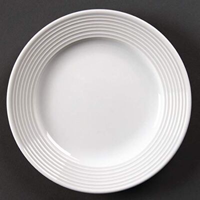 Olympia Piatti di servizio lineari con bordo largo, in porcellana, 150 mm, colore: Bianco Olympia Piatti di servizio lineari con bordo largo, in porcellana, 150 mm, colore: Bianco