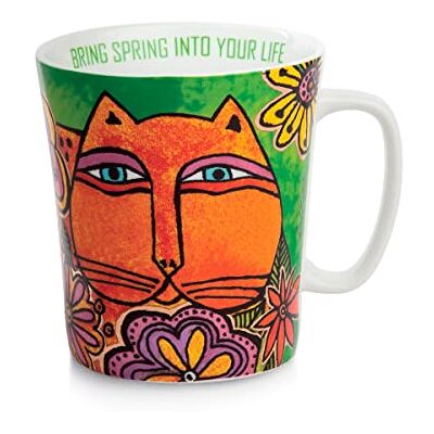 Lurel Burch PLB21/1VX Tazza in porcellana verde con gatto Lurel Burch PLB21/1VX Tazza in porcellana verde con gatto