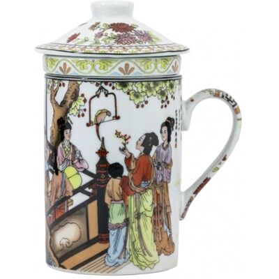 lachineuse Tazza per infusione di tè Motivi tradizionali cinesi Arti e tradizioni asiatiche Tazza in porcellana Multicolore 14,5 cm Idea regalo di arredamento asiatico lachineuse Tazza per infusione di tè Motivi tradizionali cinesi Arti e tradizioni asiatiche Tazza in porcellana Multicolore 14,5 cm Idea regalo di arredamento asiatico