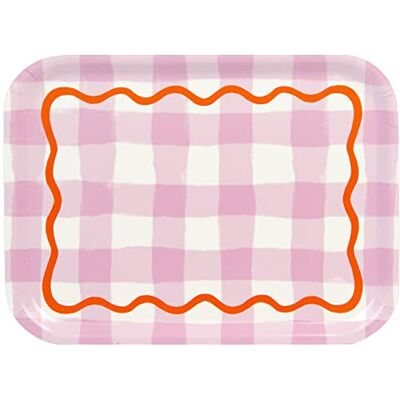 Talking Tables Vassoio rettangolare in legno con motivo a quadretti, per tè pomeridiano e bevande, panini per alimenti, legno di betulla sostenibile dalla Svezia, lavabile in lavastoviglie, dimensioni: 27 cm x 20 cm Talking Tables Vassoio rettangolare in legno con motivo a quadretti, per tè pomeridiano e bevande, panini per alimenti, legno di betulla sostenibile dalla Svezia, lavabile in lavastoviglie, dimensioni: 27 cm x 20 cm