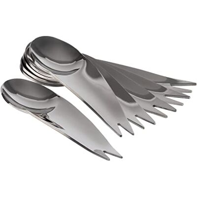 APS Set di 6 cucchiai/forchette, in acciaio inox, lavabili in lavastoviglie APS Set di 6 cucchiai/forchette, in acciaio inox, lavabili in lavastoviglie