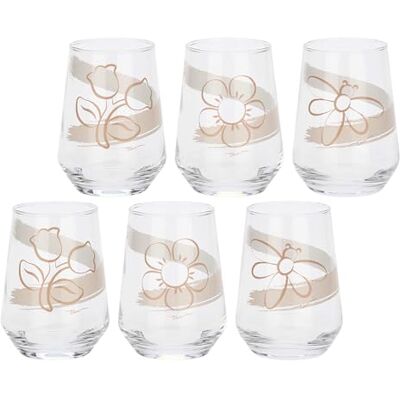 THUN Set 6 bicchieri in vetro, Elegance Vetro sodico calcico, 390ML THUN Set 6 bicchieri in vetro, Elegance Vetro sodico calcico, 390ML