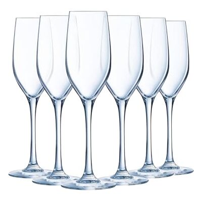 Chef & Sommelier Collezione Sequence – Set da 6 flûte da champagne 17 cl in vetro cristallino – Champagne, spumante e prosecco – Alta resistenza – Lavabili in lavastoviglie – Fabbricati in Francia Chef & Sommelier Collezione Sequence – Set da 6 flûte da champagne 17 cl in vetro cristallino – Champagne, spumante e prosecco – Alta resistenza – Lavabili in lavastoviglie – Fabbricati in Francia