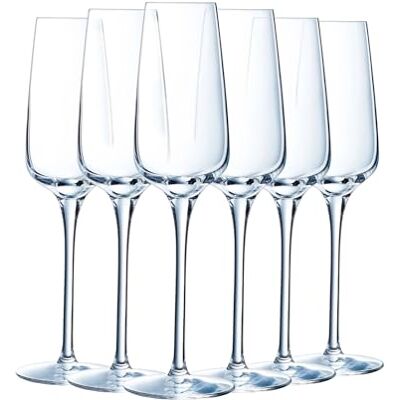 Chef & Sommelier Collezione Sublym – Set da 6 flûte da champagne 21 cl in vetro cristallino – Champagne, spumante e prosecco – Alta resistenza – Lavabili in lavastoviglie – Fabbricati in Francia Chef & Sommelier Collezione Sublym – Set da 6 flûte da champagne 21 cl in vetro cristallino – Champagne, spumante e prosecco – Alta resistenza – Lavabili in lavastoviglie – Fabbricati in Francia