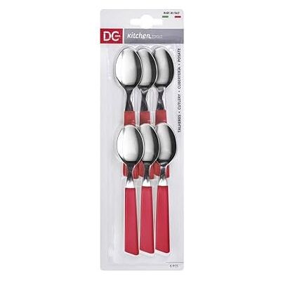 Dc Casa Set Cucchiaino Acciaio 13.8x3 cm 6 Pezzi – Manico Colorato in Polipropilene – Posate da Caffè o Dessert – Made in Italy (Rosso) Dc Casa Set Cucchiaino Acciaio 13.8x3 cm 6 Pezzi – Manico Colorato in Polipropilene – Posate da Caffè o Dessert – Made in Italy (Rosso)