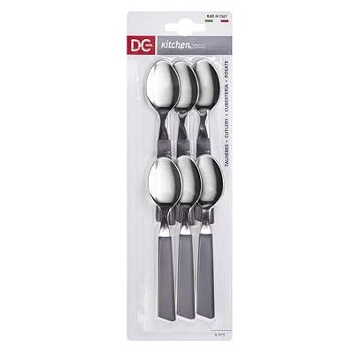 Dc Casa Set Cucchiaino Acciaio 13.8x3 cm 6 Pezzi – Manico Colorato in Polipropilene – Posate da Caffè o Dessert – Made in Italy (Tortora) Dc Casa Set Cucchiaino Acciaio 13.8x3 cm 6 Pezzi – Manico Colorato in Polipropilene – Posate da Caffè o Dessert – Made in Italy (Tortora)