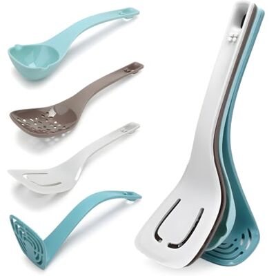 Avilia Set 4 Mestoli da Cucina in PVC Composto da Spatola, Mestolo, Cucchiaio Forato e Schiacciapatate Resistenti Fino a 220°C Manici Ergonomici Antiscivolo Facili da Pulire e da Riporre Avilia Set 4 Mestoli da Cucina in PVC Composto da Spatola, Mestolo, Cucchiaio Forato e Schiacciapatate Resistenti Fino a 220°C Manici Ergonomici Antiscivolo Facili da Pulire e da Riporre