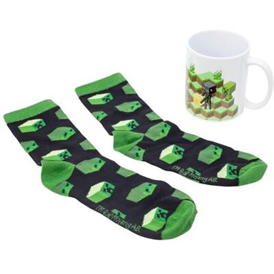 Stor Set Tazza Ceramica 325ml e Calzini Minecraft Confezione Regalo Colazione e Accessorio Tessile per Bambini Stor Set Tazza Ceramica 325ml e Calzini Minecraft Confezione Regalo Colazione e Accessorio Tessile per Bambini