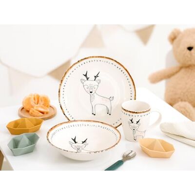 Creatable , , serie amici della foresta, set di stoviglie per 1 persona, servizio per bambini in gres porcellanato, lavabile in lavastoviglie e adatto al microonde, produzione di qualità Creatable , , serie amici della foresta, set di stoviglie per 1 persona, servizio per bambini in gres porcellanato, lavabile in lavastoviglie e adatto al microonde, produzione di qualità
