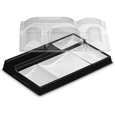 GUILLIN – selfipack Pack di 4 bustine di 20 Kit Vassoio Pasti 5 Scomparti, Plastica, Nero/Bianco, 38.70 X 24.7 x 8 cm GUILLIN – selfipack Pack di 4 bustine di 20 Kit Vassoio Pasti 5 Scomparti, Plastica, Nero/Bianco, 38.70 X 24.7 x 8 cm