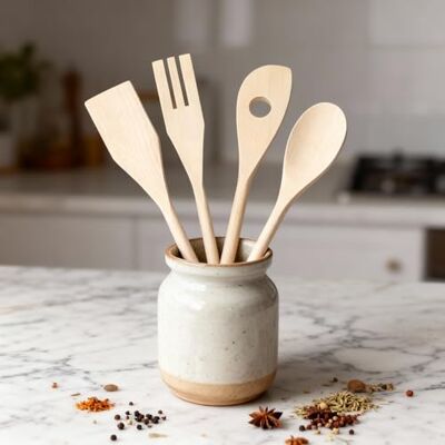 Leddy Living Set 4 Mestoli Legno di Faggio – resistenti al calore, anti graffio per padelle antiaderenti, eco friendly, ergonomici, ideali per mescolare e servire Leddy Living Set 4 Mestoli Legno di Faggio – resistenti al calore, anti graffio per padelle antiaderenti, eco friendly, ergonomici, ideali per mescolare e servire