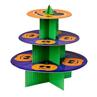 PREMIER Housewares Pumpkin Alzata a 3 Piani, in Cartone, Arancione/Verde/Viola, 36 x 36 x 37 cm PREMIER Housewares Pumpkin Alzata a 3 Piani, in Cartone, Arancione/Verde/Viola, 36 x 36 x 37 cm