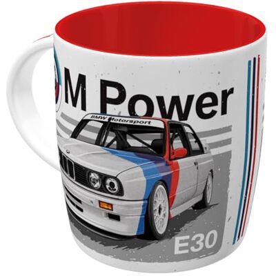 ART Tazza da caffè retrò, 330 ml, BMW M POWER – Car – Idee regalo per amanti BMW, Official License Product (OLP), tazza in ceramica, design vintage ART Tazza da caffè retrò, 330 ml, BMW M POWER – Car – Idee regalo per amanti BMW, Official License Product (OLP), tazza in ceramica, design vintage