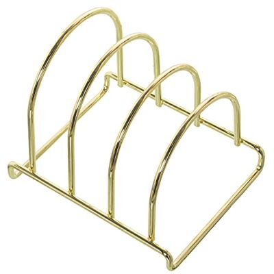 DRW Portaborraccia per 3 vassoi in metallo in oro 14 x 12 x 13 cm DRW Portaborraccia per 3 vassoi in metallo in oro 14 x 12 x 13 cm