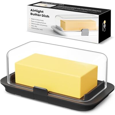 Pisol Burriera da 250 g e 500 g, Conserva Burro Ermetico con Coperchio Adatto a un Panetto di Burro da una Libbra, Contenitore per Burro con Blocco per Piano Cucina, a Prova di Gatto/Cane, Nero Pisol Burriera da 250 g e 500 g, Conserva Burro Ermetico con Coperchio Adatto a un Panetto di Burro da una Libbra, Contenitore per Burro con Blocco per Piano Cucina, a Prova di Gatto/Cane, Nero