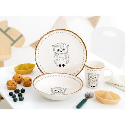 Creatable , , serie amici della foresta, set di stoviglie per 1 persona, servizio per bambini in gres porcellanato, lavabile in lavastoviglie e adatto al microonde, produzione di qualità Creatable , , serie amici della foresta, set di stoviglie per 1 persona, servizio per bambini in gres porcellanato, lavabile in lavastoviglie e adatto al microonde, produzione di qualità