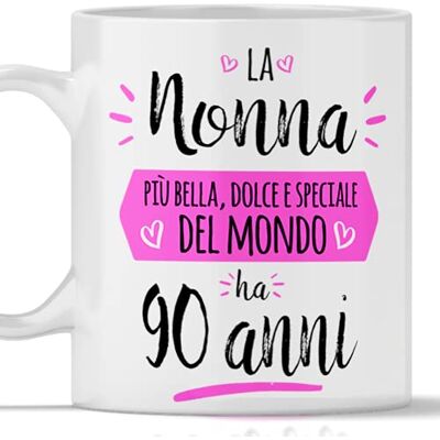 Tee Tazza regalo nonna 90 anni, idea regalo donna Tee Tazza regalo nonna 90 anni, idea regalo donna