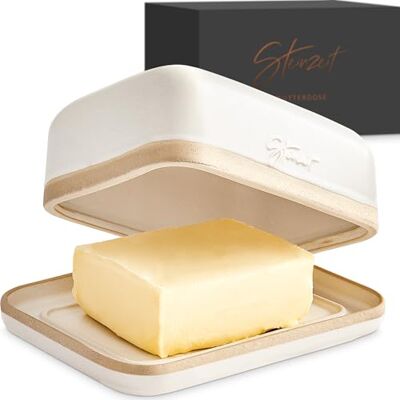 Steinzeit Burriera Design Porta burro da frigorifero burriera in ceramica per tutti i tipi di burro comuni (250 g) Piatto per burro adatto alla lavastoviglie portaburro da frigo Steinzeit Burriera Design Porta burro da frigorifero burriera in ceramica per tutti i tipi di burro comuni (250 g) Piatto per burro adatto alla lavastoviglie portaburro da frigo