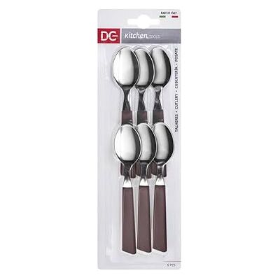 Dc Casa Set Cucchiaino Acciaio 13.8x3 cm 6 Pezzi – Manico Colorato in Polipropilene – Posate da Caffè o Dessert – Made in Italy (Marrone) Dc Casa Set Cucchiaino Acciaio 13.8x3 cm 6 Pezzi – Manico Colorato in Polipropilene – Posate da Caffè o Dessert – Made in Italy (Marrone)