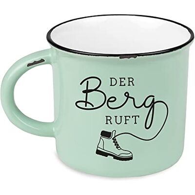 Grafik Werkstatt Grafik-Werkstatt Tazza da caffè vintage Tazza in ceramica da regalare 400 ml alpin La montagna chiama, verde Grafik Werkstatt Grafik-Werkstatt Tazza da caffè vintage Tazza in ceramica da regalare 400 ml alpin La montagna chiama, verde