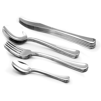 Zanetti Servizio di Posate da Tavola 24 Pezzi in acciaio inox 18/C, Modello Boston, Acciaio lucido e Resistente, 6 x Forchette, Coltelli, Cucchiai, Cucchiaini, Made in Italy Zanetti Servizio di Posate da Tavola 24 Pezzi in acciaio inox 18/C, Modello Boston, Acciaio lucido e Resistente, 6 x Forchette, Coltelli, Cucchiai, Cucchiaini, Made in Italy