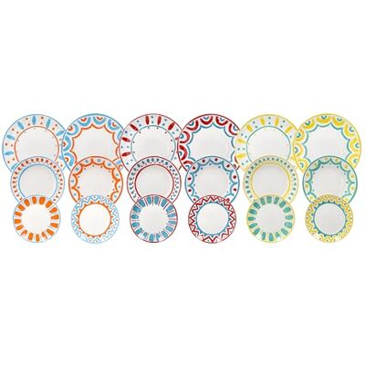 Tognana Vietri, Servizio piatti 18 pezzi per 6 persone, porcellana, multicolor Tognana Vietri, Servizio piatti 18 pezzi per 6 persone, porcellana, multicolor