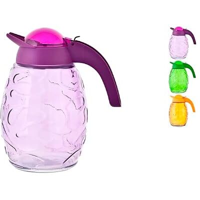Home Brocca Con Tappo E Manico In Plastica, Vetro, Multicolore, 1.6 lt Home Brocca Con Tappo E Manico In Plastica, Vetro, Multicolore, 1.6 lt
