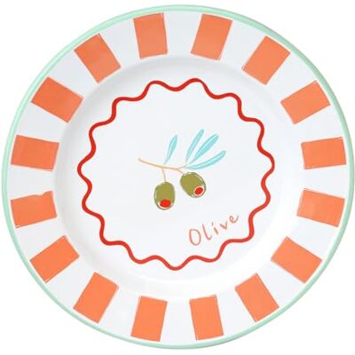 Piatto in smalto Olive Bon Appetit - Talking Tables - 25cm Piatto in smalto Olive Bon Appetit - Talking Tables - 25cm