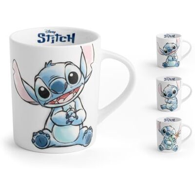 Home -Stitch Sketch, Set 6 Tazze Mug, personaggio Stitch, in porcellana decorata, 33 cl Home -Stitch Sketch, Set 6 Tazze Mug, personaggio Stitch, in porcellana decorata, 33 cl