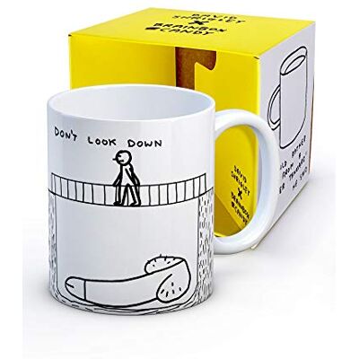 Candy Tazza da caffè ufficiale David Shrigley, in confezione regalo, regalo di Natale o compleanno per lui e per lei, design con scritta in lingua inglese "Don't Look Down", venduta Candy Tazza da caffè ufficiale David Shrigley, in confezione regalo, regalo di Natale o compleanno per lui e per lei, design con scritta in lingua inglese "Don't Look Down", venduta