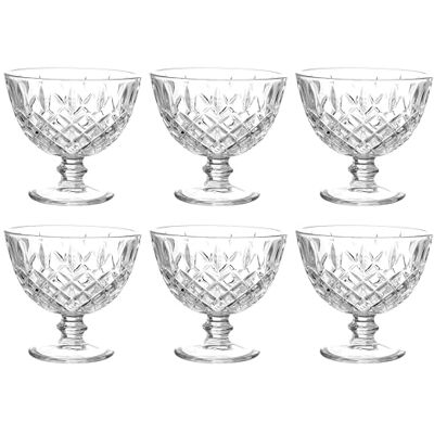 Tognana Diamond Classy, set 6 coppette gelato 280 cc, vetro, trasparente Tognana Diamond Classy, set 6 coppette gelato 280 cc, vetro, trasparente
