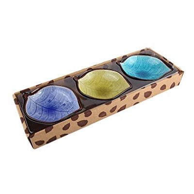 lachineuse 3 tazze antipasto foglie in ceramica 14 x 11 x 4 cm Design tradizionale giapponese Servizio da tavola Tapas Sauces Piccole ciotole per apero originali Idea regalo cucina lachineuse 3 tazze antipasto foglie in ceramica 14 x 11 x 4 cm Design tradizionale giapponese Servizio da tavola Tapas Sauces Piccole ciotole per apero originali Idea regalo cucina