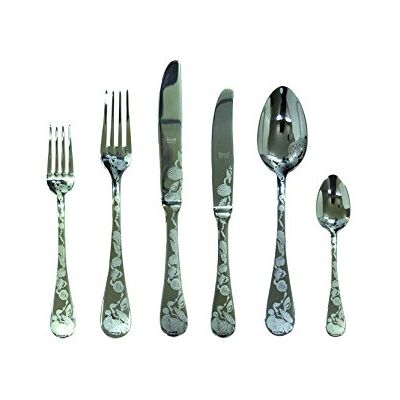MEPRA Servizio Venere Oro Nero, 36 Pezzi, Acciaio Inossidabile 18/10 Cesellato, Canna di Fucile MEPRA Servizio Venere Oro Nero, 36 Pezzi, Acciaio Inossidabile 18/10 Cesellato, Canna di Fucile