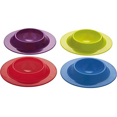 Colourworks Set di 4 Portauova, Silicone, Multicolore Colourworks Set di 4 Portauova, Silicone, Multicolore