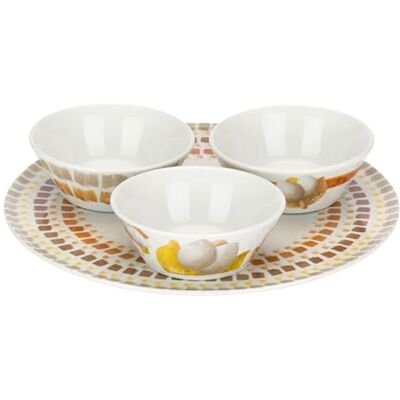 THUN Set 3 ciotole con piatto, Collezione TulipaniD13,2x5H / D31,5 THUN Set 3 ciotole con piatto, Collezione TulipaniD13,2x5H / D31,5