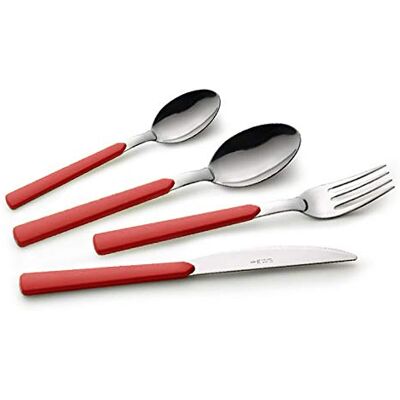 eme Set da 24 Posate in Acciaio Inox (AISI430) Stile Contemporaneo Fast Rosso eme Set da 24 Posate in Acciaio Inox (AISI430) Stile Contemporaneo Fast Rosso