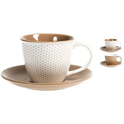 H&H Cinnamon Set 4 Tazze Te', New Bone China, con Piattino, cc220 H&H Cinnamon Set 4 Tazze Te', New Bone China, con Piattino, cc220