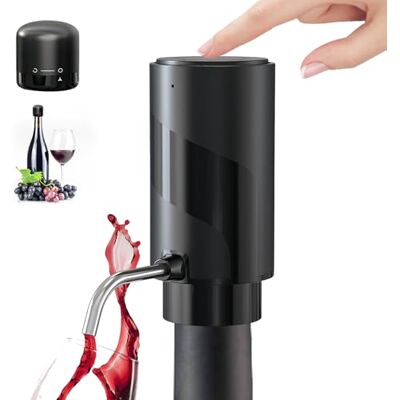 WIYETY Decanter per vino elettrico: distributore elettrico versatore di vino, acciaio inossidabile, dispenser di vino ricaricabile, con cavo USB e ferma vino bloccabile, accessori per vino rosso, per WIYETY Decanter per vino elettrico: distributore elettrico versatore di vino, acciaio inossidabile, dispenser di vino ricaricabile, con cavo USB e ferma vino bloccabile, accessori per vino rosso, per