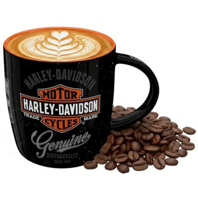 ART Tazza da caffè retrò, 330 ml, Harley-Davidson – Genuine Logo – Idee regalo per biker, Official License Product (OLP), tazza in ceramica, design vintage ART Tazza da caffè retrò, 330 ml, Harley-Davidson – Genuine Logo – Idee regalo per biker, Official License Product (OLP), tazza in ceramica, design vintage