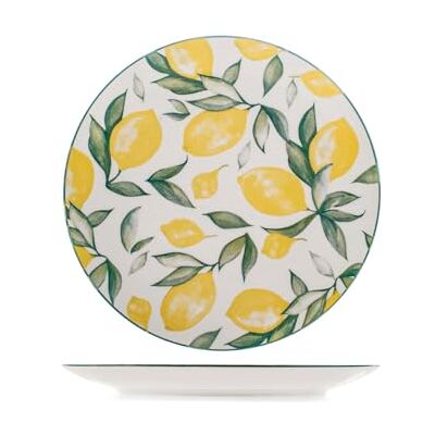 H&H Set 6 Piatti Piani Solea in Porcellana – Decoro Limoni, Ø 27 cm – Servizio Tavola Elegante e Colorato H&H Set 6 Piatti Piani Solea in Porcellana – Decoro Limoni, Ø 27 cm – Servizio Tavola Elegante e Colorato