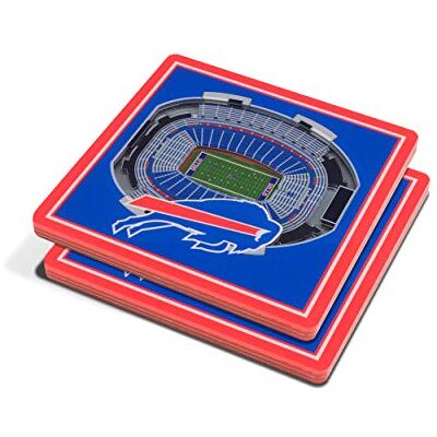 YouTheFan NFL 3D Team StadiumViews Sottobicchieri 4 x 4, set di 2, motivo: Buffalo Bills, 10,2 x 10,2 cm, colore squadra YouTheFan NFL 3D Team StadiumViews Sottobicchieri 4 x 4, set di 2, motivo: Buffalo Bills, 10,2 x 10,2 cm, colore squadra