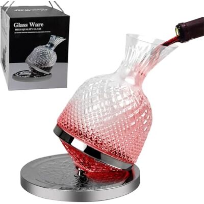 Oceano Decanter Vino Caraffa per Decantare Areare Vino Rosso Vetro Trasparente Travaso Elegante Moderno Versatore per Serate Feste Idea Regalo Papà (Decanter Girevole, 1.5l) Oceano Decanter Vino Caraffa per Decantare Areare Vino Rosso Vetro Trasparente Travaso Elegante Moderno Versatore per Serate Feste Idea Regalo Papà (Decanter Girevole, 1.5l)