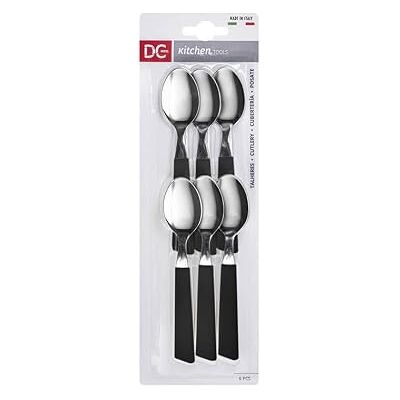 Dc Casa Set Cucchiaino Acciaio 13.8x3 cm 6 Pezzi – Manico Colorato in Polipropilene – Posate da Caffè o Dessert – Made in Italy (Nero) Dc Casa Set Cucchiaino Acciaio 13.8x3 cm 6 Pezzi – Manico Colorato in Polipropilene – Posate da Caffè o Dessert – Made in Italy (Nero)