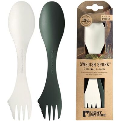 Set da 2 posate multifunzione Bio Original di Light My Fire - Verde/Crema Set da 2 posate multifunzione Bio Original di Light My Fire - Verde/Crema