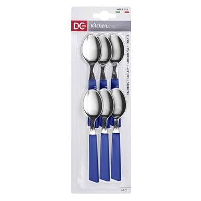 Dc Casa Set Cucchiaino Acciaio 13.8x3 cm 6 Pezzi – Manico Colorato in Polipropilene – Posate da Caffè o Dessert – Made in Italy (Blu) Dc Casa Set Cucchiaino Acciaio 13.8x3 cm 6 Pezzi – Manico Colorato in Polipropilene – Posate da Caffè o Dessert – Made in Italy (Blu)