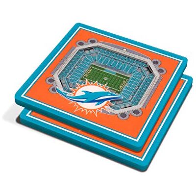 YouTheFan NFL 3D Team StadiumViews Sottobicchieri 4x4, set di 2 pezzi, Miami Dolphins, 10,2 x 10,2 cm, colore squadra YouTheFan NFL 3D Team StadiumViews Sottobicchieri 4x4, set di 2 pezzi, Miami Dolphins, 10,2 x 10,2 cm, colore squadra