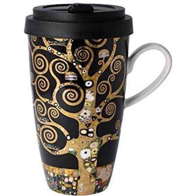 Goebel Coffee to Go Tazza con coperchio Gustav Klimt Der Lebensbaum, 12,5 x 8,5 x 15 cm, 0,5 l Goebel Coffee to Go Tazza con coperchio Gustav Klimt Der Lebensbaum, 12,5 x 8,5 x 15 cm, 0,5 l