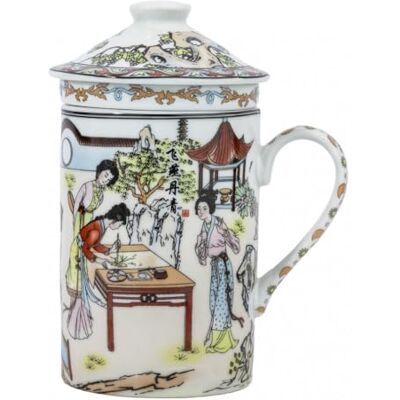 lachineuse Teiera/Tazza per infusione Pittura tradizionale e design artistico Porcellana Multicolore Altezza 14,5 cm Idea regalo di arredamento asiatico lachineuse Teiera/Tazza per infusione Pittura tradizionale e design artistico Porcellana Multicolore Altezza 14,5 cm Idea regalo di arredamento asiatico