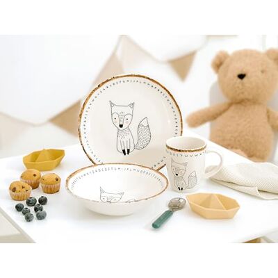 Creatable , , serie amici della foresta, set di stoviglie per 1 persona, servizio per bambini in gres porcellanato, lavabile in lavastoviglie e adatto al microonde, produzione di qualità Creatable , , serie amici della foresta, set di stoviglie per 1 persona, servizio per bambini in gres porcellanato, lavabile in lavastoviglie e adatto al microonde, produzione di qualità
