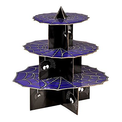 PREMIER Housewares Incy Wincy Spider Alzata a 3 Piani, in Cartone, Viola/Nero, 36 x 36 x 37 cm PREMIER Housewares Incy Wincy Spider Alzata a 3 Piani, in Cartone, Viola/Nero, 36 x 36 x 37 cm